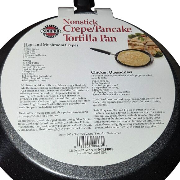 Norpro Nonstick Crepe Griddle Pan 9.5" Multifunctional Flat Pan Healthy Cookware - Picture 4 of 5